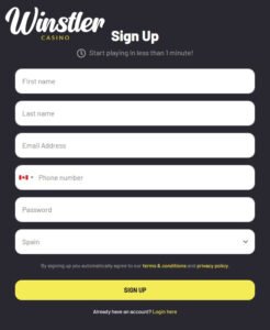 How To Register with WinstlerCasino